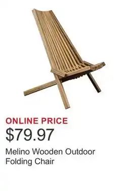 Costco Melino Wooden Outdoor Folding Chair offer