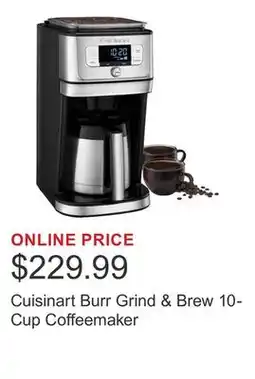 Costco Cuisinart Burr Grind & Brew 10-Cup Coffeemaker offer