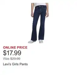 Costco Levi's Girls Pants offer