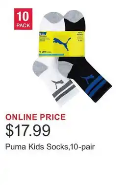 Costco Puma Kids Socks,10-pair offer