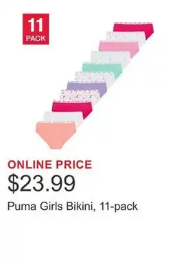 Costco Puma Girls Bikini, 11-pack offer