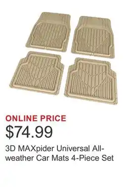 Costco 3D MAXpider Universal All-weather Car Mats 4-Piece Set offer