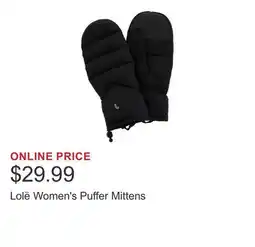 Costco Lolë Women's Puffer Mittens offer