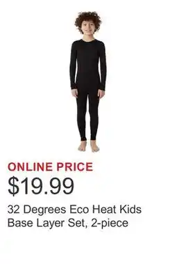 Costco 32 Degrees Eco Heat Kids Base Layer Set, 2-piece offer