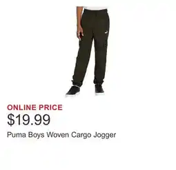 Costco Puma Boys Woven Cargo Jogger offer