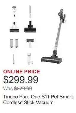 Costco Tineco Pure One S11 Pet Smart Cordless Stick Vacuum offer