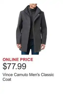 Costco Vince Camuto Men's Classic Coat offer