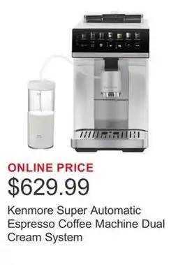 Costco Kenmore Super Automatic Espresso Coffee Machine Dual Cream System offer