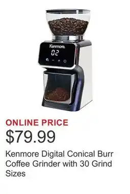 Costco Kenmore Digital Conical Burr Coffee Grinder with 30 Grind Sizes offer