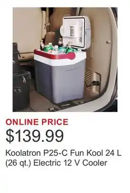 Costco Koolatron P25-C Fun Kool 24 L (26 qt.) Electric 12 V Cooler offer