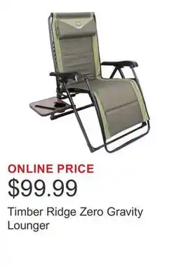 Costco Timber Ridge Zero Gravity Lounger offer
