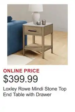 Costco Loxley Rowe Mindi Stone Top End Table with Drawer offer