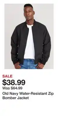 Old Navy Old Navy Water-Resistant Zip Bomber Jacket offer