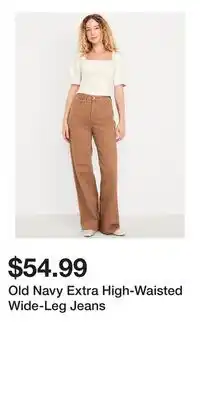 Old Navy Old Navy Extra High-Waisted Wide-Leg Jeans offer