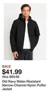 Old Navy Old Navy Water-Resistant Narrow-Channel Nylon Puffer Jacket offer