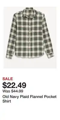 Old Navy Old Navy Plaid Flannel Pocket Shirt offer