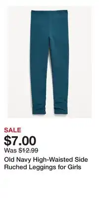 Old Navy Old Navy High-Waisted Side Ruched Leggings for Girls offer
