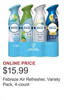 Costco Febreze Air Refresher, Variety Pack, 4-count offer