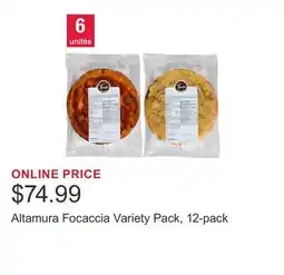 Costco Altamura Focaccia Variety Pack, 12-pack offer