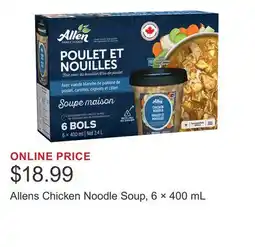 Costco Allens Chicken Noodle Soup, 6 × 400 mL offer