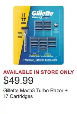 Costco Gillette Mach3 Turbo Razor + 17 Cartridges offer