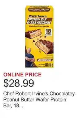 Costco Chef Robert Irvine's Chocolatey Peanut Butter Wafer Protein Bar, 18 × 45 g offer