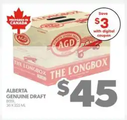 Real Canadian Liquorstore ALBERTA GENUINE DRAFT offer