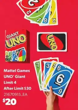 Real Canadian Superstore Mattel Games UNO Giant offer