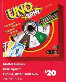 Real Canadian Superstore Mattel Games UNO Spin offer