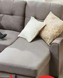 The Brick Carter 2-Piece Right-Facing Linen-Look Fabric Sleeper Sectional with Storage Chaise - Solis Grey offer