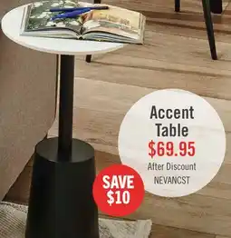The Brick Nevan 14 Accent Table with White Sintered Stone Top - Black offer