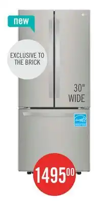 The Brick LG 30 21.8 Cu. Ft. French Door Standard-Depth Refrigerator - Stainless Steel - LFCS22520S offer