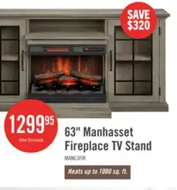 The Brick Manhasset 63 Electric Fireplace TV Stand with Storage for TVs up to 70 - Valley Pine offer