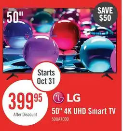 The Brick LG 50 UA7000 4K UHD Smart webOS TV (50UA7000PUB.ACC) - 2025 Model offer