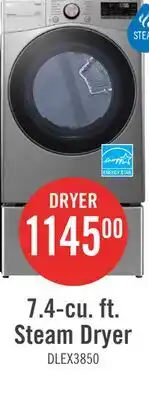 The Brick LG 7.4 Cu. Ft. Smart Electric Dryer with Steam - Graphite Steel - Stackable - DLEX3850V offer