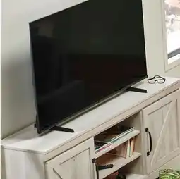 The Brick Davin 61 Rustic TV Stand with Storage and Cable Management for TVs up to 70- Whitewash offer