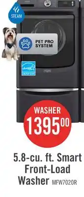The Brick Maytag 5.8 Cu. Ft. Pet Pro Smart Front-Load Washer - Midnight Steel - MFW7020RF offer