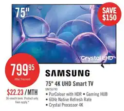 The Brick SAMSUNG 75 U7900F Crystal UHD 4K Smart Tizen OS TV (UN75U7900FFXZC) - 2025 Model offer