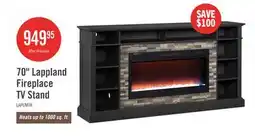 The Brick Lappland 70 Electric Fireplace TV Stand with Storage and Cable Management for TVs up to 80- Black offer