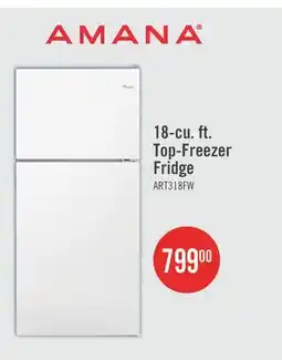 The Brick Amana 30 18 Cu. Ft. Top-Mount Refrigerator - White - ART318FFDW offer