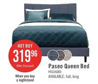 The Brick Paseo Upholstered Platform Bed in Navy Fabric - Queen Size offer