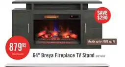The Brick Breya 64 Modern Electric Fireplace TV Stand with Storage & USB Charging for TVs up to 70- Grey offer