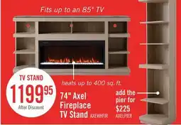The Brick Axel 74 Modern Electric Fireplace TV Stand with Storage and Cable Management for TVs up to 85- Taupe offer