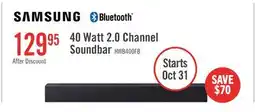 The Brick SAMSUNG B-Series 2 Channel Soundbar with Buit-in Suboofer (HW-B400F/ZC) offer