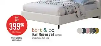 The Brick Lit plateforme rembourré Rain de Kort & Co. en tissu bleu capitonné - format grand lit offer