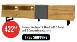 The Brick Dominic U-shaped Metal Legs Modern Tv Stand With 3 Doors And 2 Compartments,black/natural Tv Stand offer