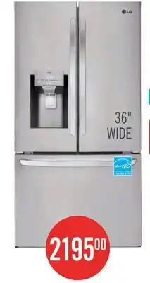 The Brick LG 36 28 Cu. Ft. French-Door Refrigerator - Smudge Proof Stainless Steel - LRFS28XBS offer
