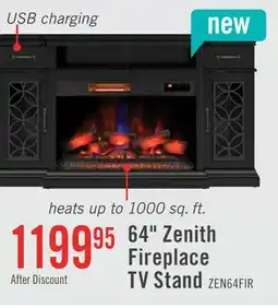 The Brick Zenith 64 Electric Fireplace TV Stand with Storage for TVs up to 70 - Black offer