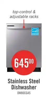 The Brick Samsung 24 53 dBA Built-In Top-Control Dishwasher with Hybrid Tub - DW80CG4021SRAA offer