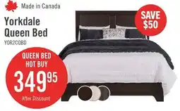 The Brick Yorkdale Panel Bed with Headboard & Frame, Made in Canada, Brown - Queen Size offer
